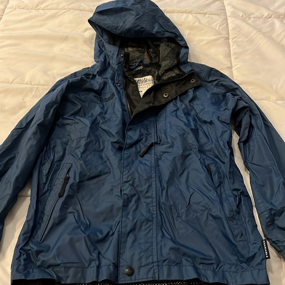 Columbia Boy’s M Youth Blue Rain Jacket - Picture 2 of 4